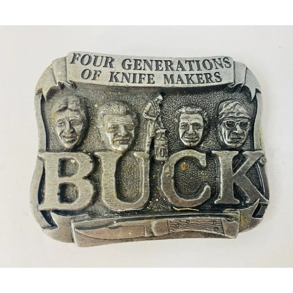 Buck Knives Metal Belt Buckle, Four Generations of Knife‎ Makers